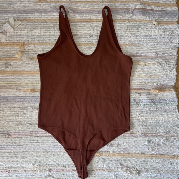 Abercrombie & Fitch Soft A&F Collection Brown Ribbed One Piece Bodysuit Size XXL - Picture 6 of 6